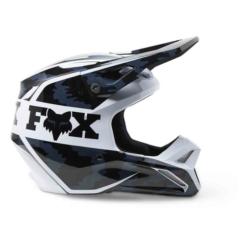 Fox Youth V1 Nuklr DOT/ECE Helmet - Black - M - SKU:FO29735001M