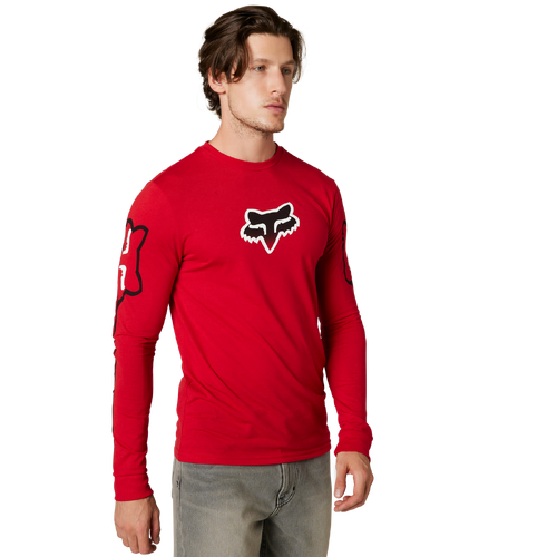 Fox Vizen LS Tech Tee - Flame Red - 2XL - SKU:FO298201222X