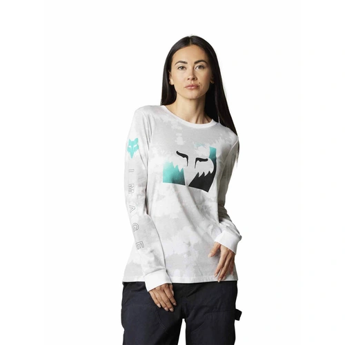 Fox Detonate Womens Tee Long Sleeve - White/Grey - XS - SKU:FO30018060XS