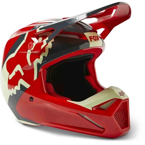 Fox V1 Xpozr DOT/ECE Helmet - Fluro Red - 2XL - SKU:FO302661102X
