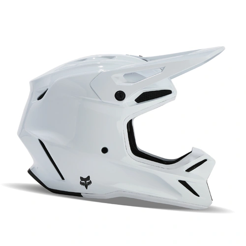 Fox V3 RS Carbon Solid Helmet - White - M - SKU:FO31361008M