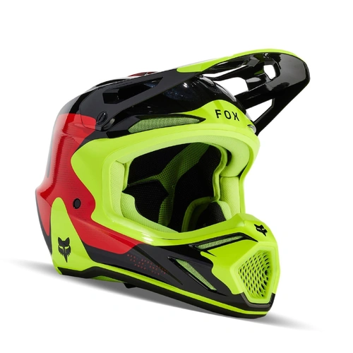Fox 2024 V3 Revise Helmet - Red/Yellow - XL - SKU:FO31366080XL