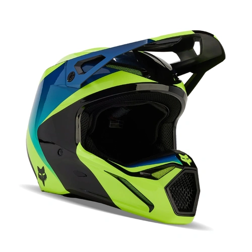 Fox 2024 V1 Streak Helmet - Black/Yellow - XL - SKU:FO31371019XL