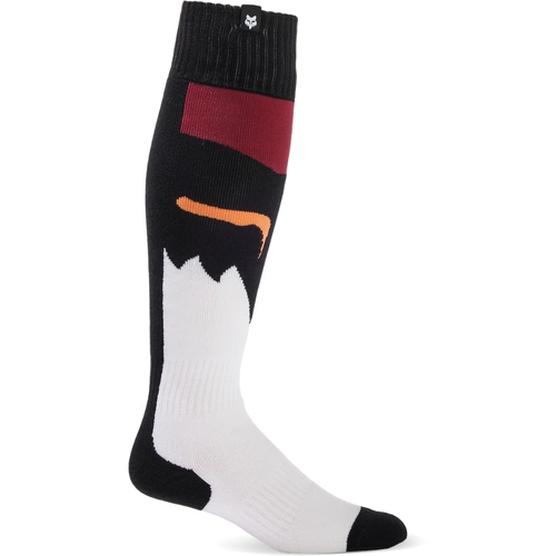 Fox 2024 Youth 180 Flora Socks - Black/White - L - SKU:FO31408018L