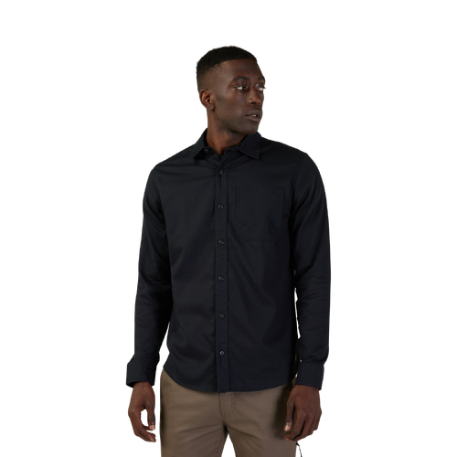 Fox Level Up Woven LS Top - Black - M - SKU:FO31738001M