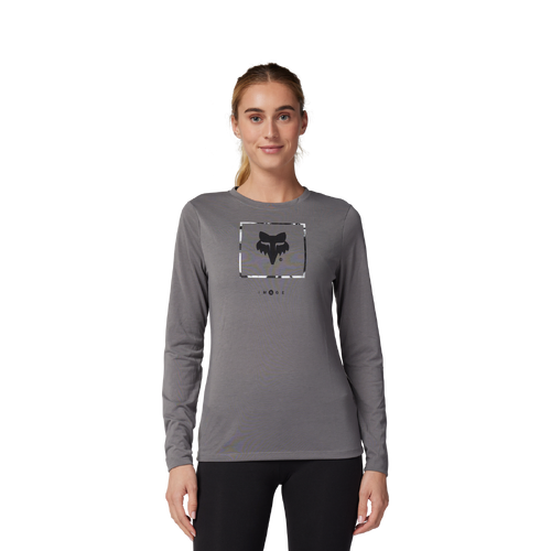 Fox Atlas Womens Tech Tee Long Sleeve - Pewter - L - SKU:FO31768052L