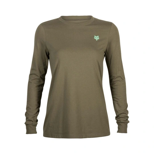 Fox Faded Out Womens Tee Long Sleeve - Olive Green