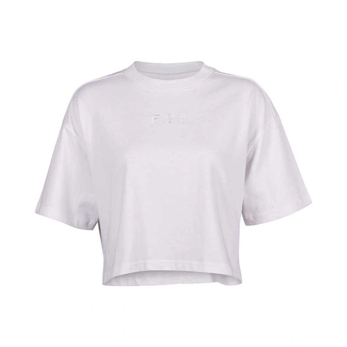 Fox Wordmark Oversized Womens Crop Tee - White