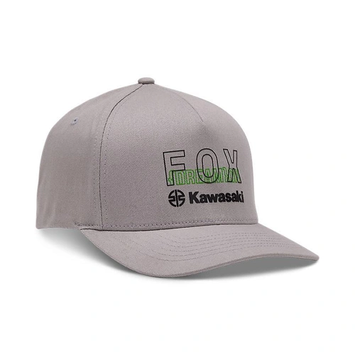 Fox X Kawi Flexfit Hat - Grey - L/XL - SKU:FO32242172LXL