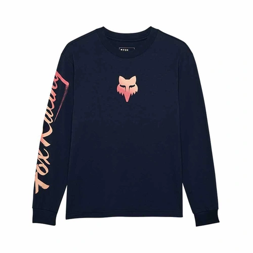 Fox Scripted Womens Tee Long Sleeve - Navy