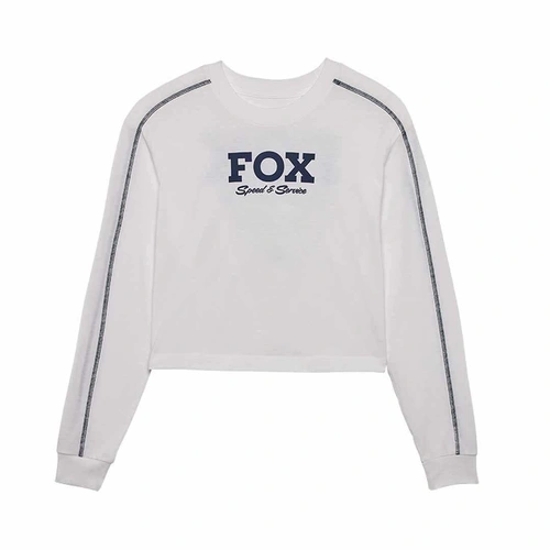 Fox Speed & Service Womens Crop Long Sleeve - White - L - SKU:FO32910008L