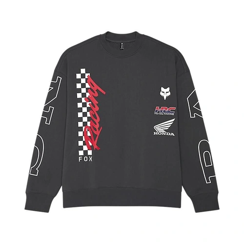Fox Honda Oversized Fleece Crew - Dark Shadow - M - SKU:FO33374330M