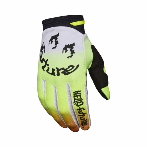 Fox 180 Hello Future SE MX Gloves - White/Yellow - 2XL - SKU:FO335182142X