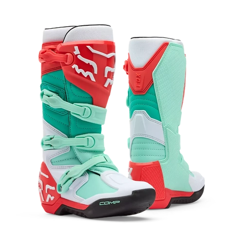 Fox 2026 W Comp MX Boots - Aqua - 5 - SKU:FO369402465