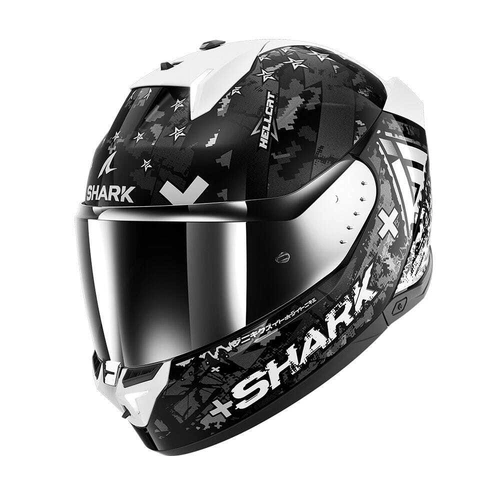 Shark Skwal i3 Hellcat Helmet - Black/Chrome/Silver - M - SKU:HE0828EKUSM