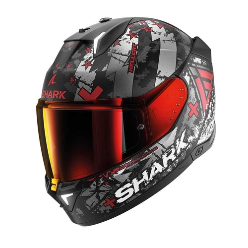 Shark Skwal i3 Hellcat Helmet - Black/Chrome/Red - M - SKU:HE0829EKURM