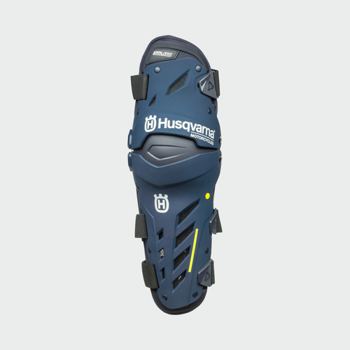 Husqvarna Dual Axis Knee Guard - Blue - S/M - SKU:HUS3HS1925302