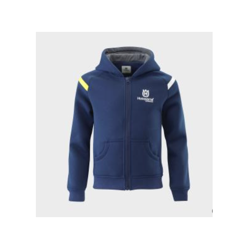 Husqvarna Kids Team Zip Hoodie - Blue - 3HS220032106 - SKU:HUS3HS220032106