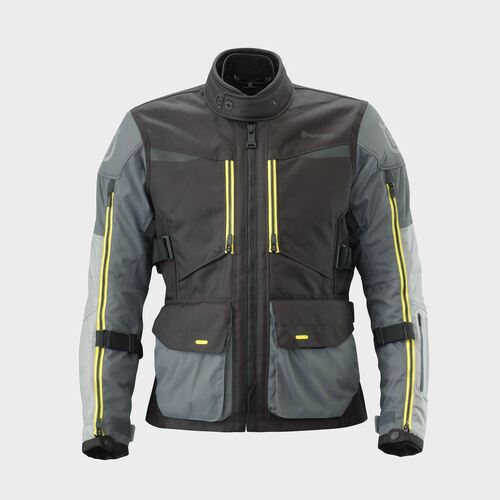 Husqvarna Scalar Waterproof Jacket - Black/Grey/Yellow - S - SKU:HUS3HS220042402