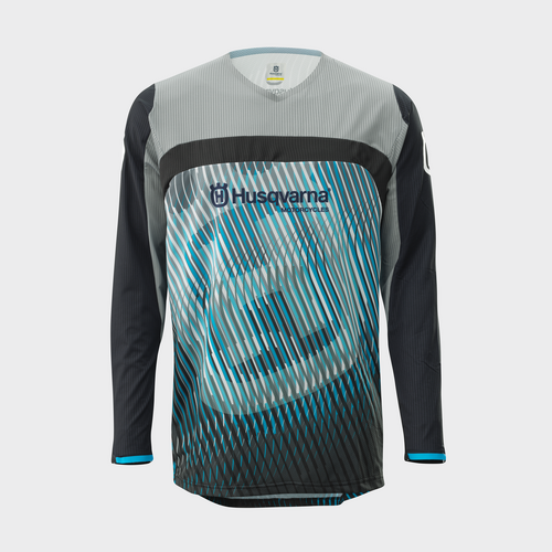 Husqvarna Railed Air Jersey - Grey/Black/Blue - S - SKU:HUS3HS230009302