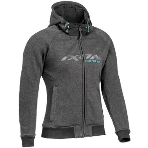 Ixon Palermo Womens Hoodie - Anthracite/Turquoise - XS - SKU:IX100102045404402