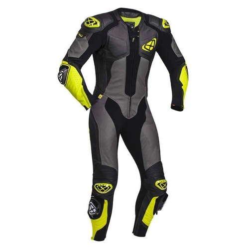Ixon Vendetta Evo 1 Pce Leather Suit - Black/Anthracite/Yellow