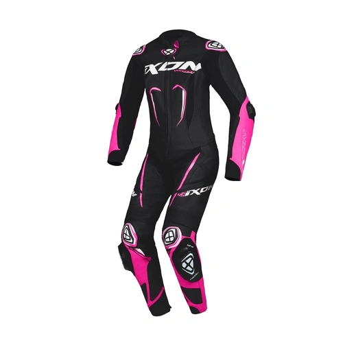 Ixon Vortex 3 1 Pce Womens Leather Suit - Black/Pink/White - XS - SKU:IX102202003105702