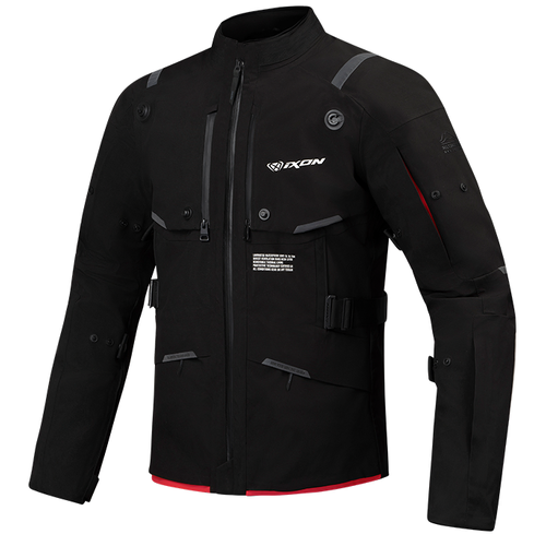 Ixon M-Skeid Jacket - Black/Neon Red - S - SKU:IX105101084111703