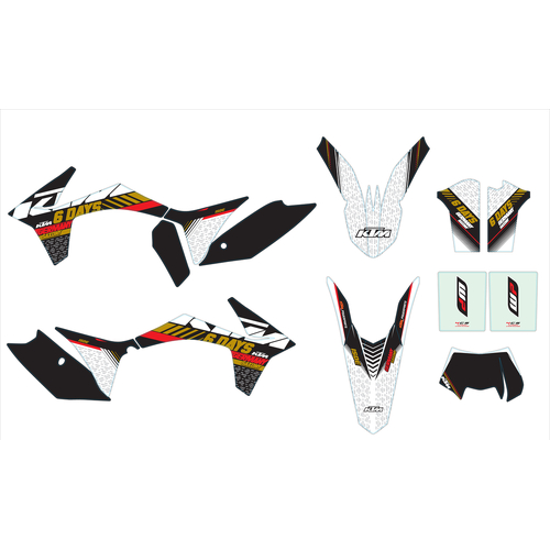 KTM OEM GRAPHIC KIT SIX-DAYS GERMANY (78708990000) - SKU:KTM78708990000