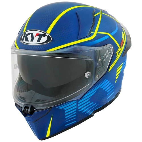 KYT R2R Concept Helmet - Matte Blue/Yellow - XS - SKU:KY6R2000954