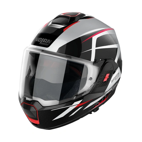 Nolan N120-1 Flip Over Nightlife Helmet - White/Black/Red - S - SKU:NHN120102756
