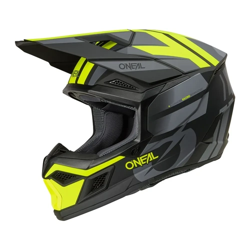 Oneal 2026 3SRS Ride V.26 MX Helmet - Black/Grey/Neon Yellow