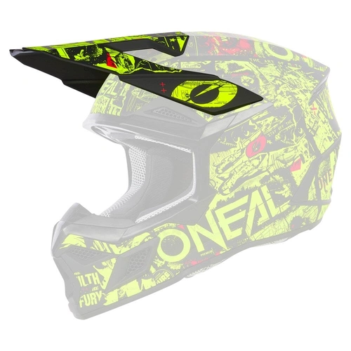 Oneal Youth 3SRS Attack Helmet Peak - Black/Yellow