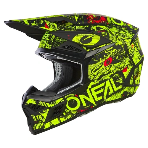Oneal Youth 3SRS Attack Helmet - Black/Yellow - M - SKU:ON0625343