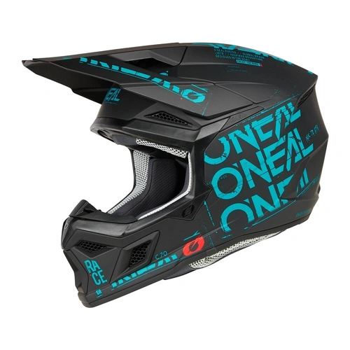 Oneal 2025 3SRS Static Helmet - Black/Teal - XL - SKU:ON0625495