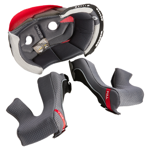 Oneal 10SRS Helmet Liner & Cheek Pad Kit - Grey/Red