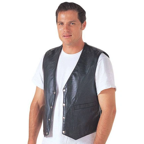 Rjays Leather Vest - Unisex - Small - Adult - Black - SKU:RJLVS