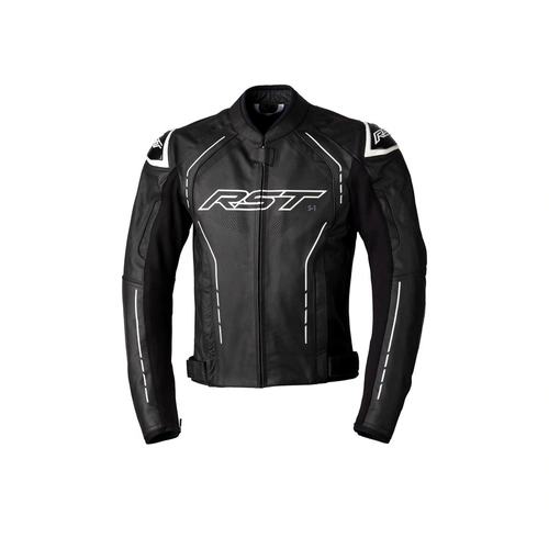 RST S-1 CE Leather Jacket - Black/White - 50 - SKU:RSJL297712150