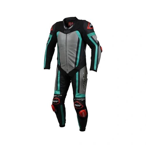 RST Pro Series Evo CE Mens Leather 1 Pce Suit - Black/Grey/Teal - 48 - SKU:RSS1355886148