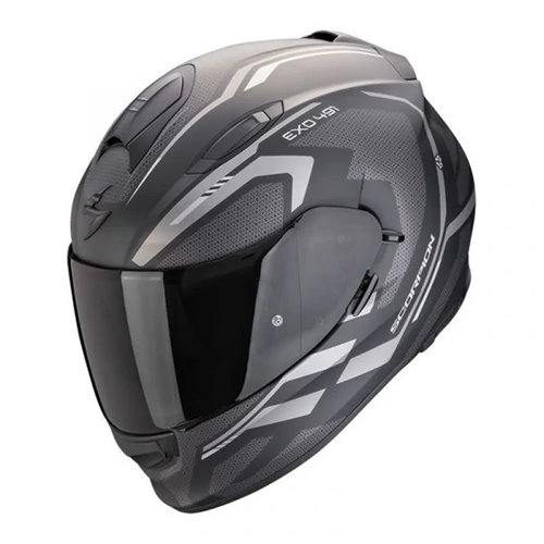 ScorpionExo Exo-491 Kripta Full Face Helmet - Matte Black/Silver - XS - SKU:SE4845015902