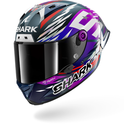 SHARK Aeron-GP FIM Racing #2 Zarco Signature 26 Replica Helmet - Carbon/Violet/Chrome