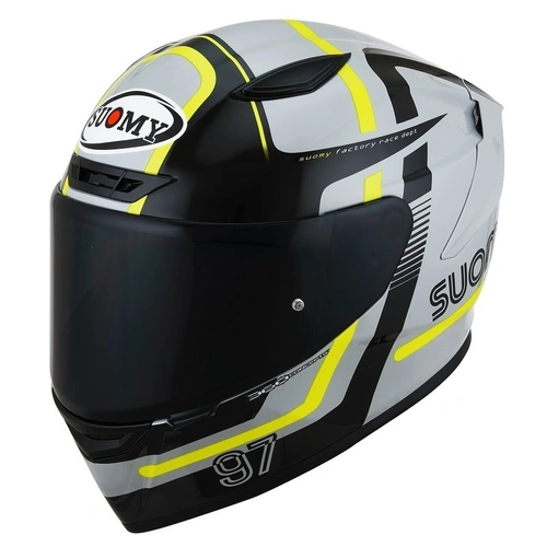 Suomy Track-1 E06 Ninety Seven Helmet - Grey/Yellow - XS - SKU:SUK6T1000354