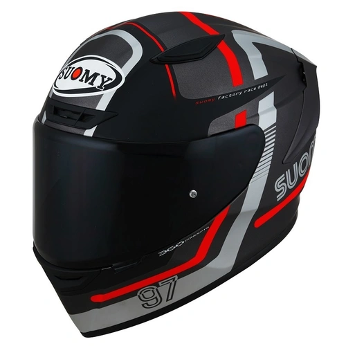 Suomy Track-1 Ninety Seven Helmet - Gunmetal/Red - M - SKU:SUKST1000258