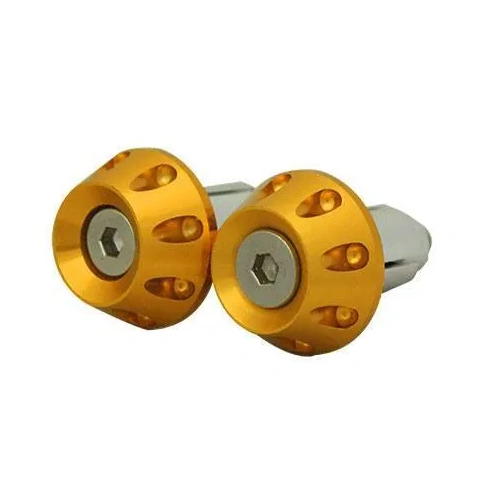 Tarmac Bar-Ends Tapered Grooved - Yellow - 15mm - Gold