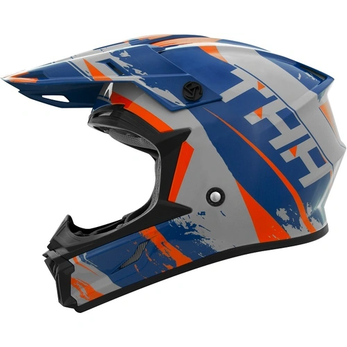 THH Youth T710X Rage Matte Blue Orange Helmet
