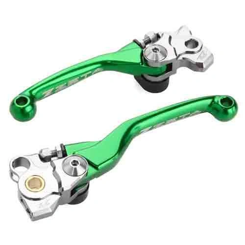 Zeta Kawasaki KXF250 FP Pivot Lever Set - Green/Silver