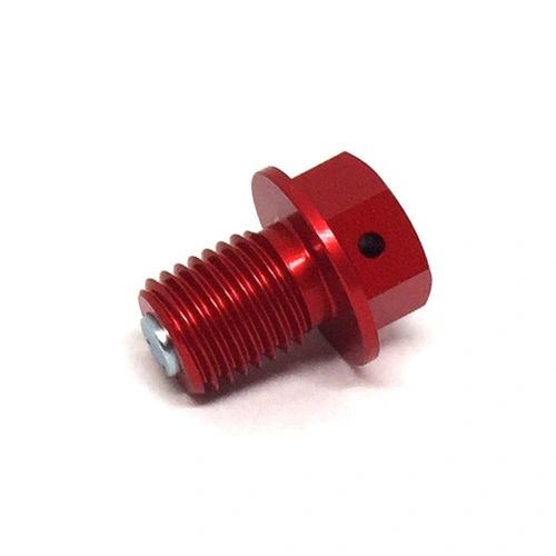 Zeta Magnetic Drain Bolt (M12 x 15 - P1.5) - Red - SKU:ZE581523