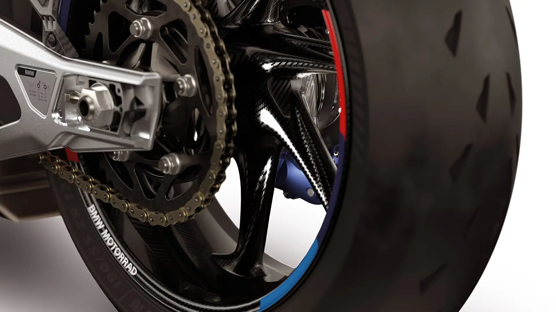 Lightweight M Carbon wheels with tape design