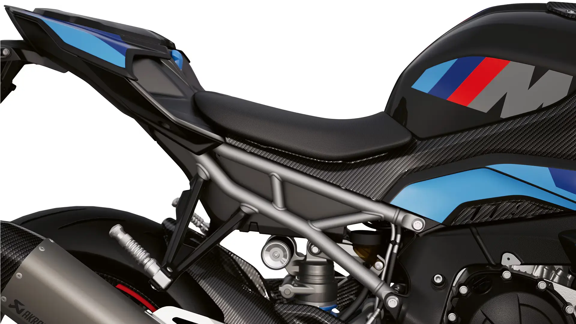 Sporty contrasts: Rear frame and rear wheel swinging arm