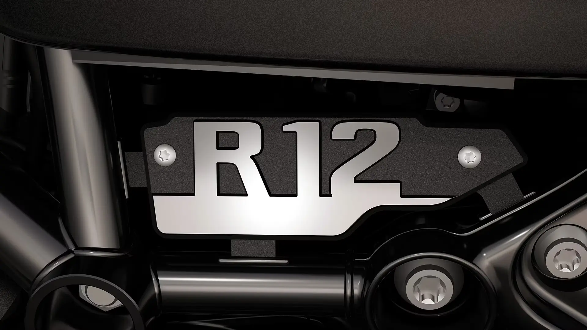 Elegant detail: the chromed name plate
